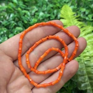 Egik Silindir Acik Kirmizi Dogal Mercan Tas 4x7 Mm