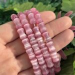 Egimli Silindir Pembe Selenit Tasi 8x13 Mm 2