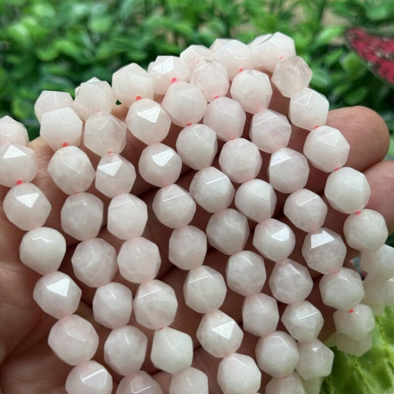 Elmas Kesim Pembe Kuvars Tasi 9 Mm 2