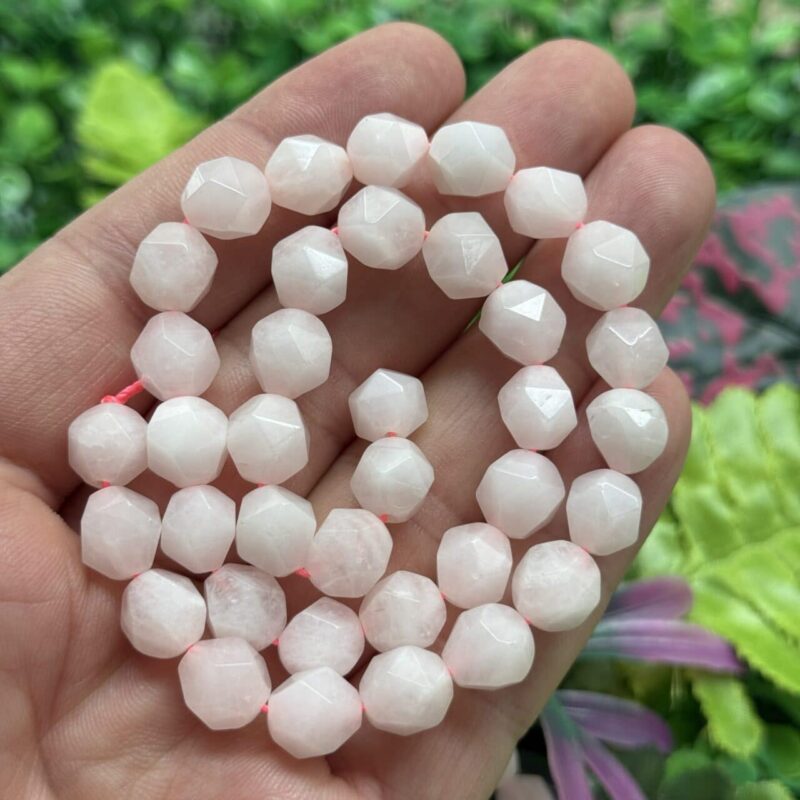 Elmas Kesim Pembe Kuvars Tasi 9 Mm