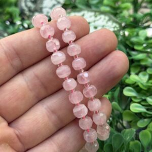 Faset Kesimli Rondela Pembe Kuvars Tasi 8x6 Mm 2