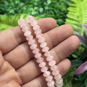 Faset Rondela Pembe Kuvars Tasi 8x6 Mm