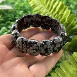 Karlı Obsidyen Taşı Bileklik