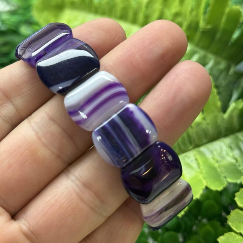 Mor Akik Taşı Bileklik Mor Akik Taşı Bileklik