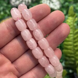 Oval Silindir Pembe Kuvars Taşı 10x12 MM