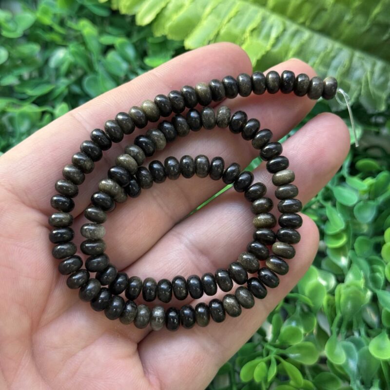 Rondela Gold Obsidyen Tasi 6x4 Mm