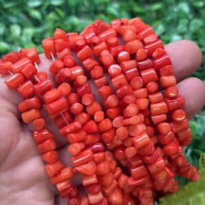 Silindir Cubuk Dogal Acik Kirmizi Mercan Tasi 4x8 Mm 2