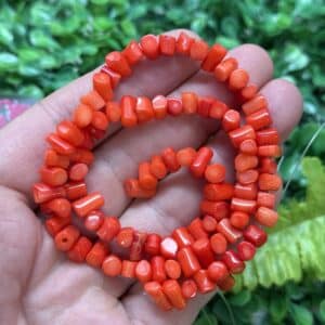 Silindir Cubuk Dogal Acik Kirmizi Mercan Tasi 4x8 Mm