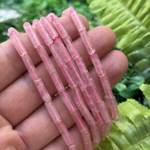 Silindir Pembe Kuvars Taşı 4x14 MM