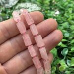 Silindir Pembe Kuvars Tasi 8x12 Mm 2