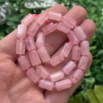 Silindir Pembe Kuvars Taşı 8x12 MM