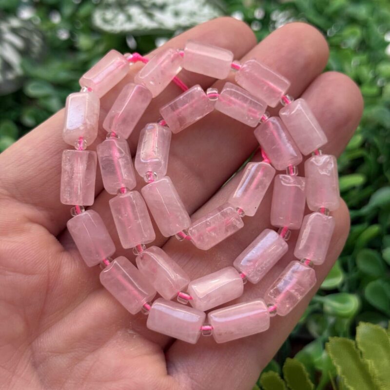 Silindir Pembe Kuvars Taşı 8x12 MM