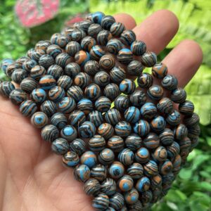 Kure Mavi Siyah Cizgili Sikma Malakit Tasi 8 Mm