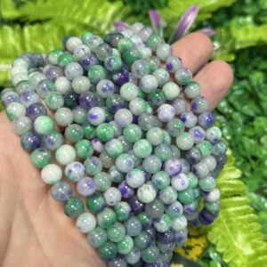 Kure Yesil Mor Florit Renkli Kuvars Tasi 8 Mm