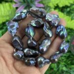 7a Damla Kure Siyah Barok Dogal İnci