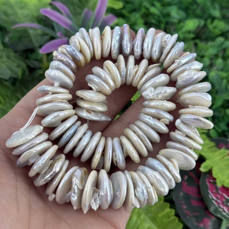 Beyaz Disk Barok İnci 20x6 Mm