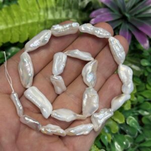 Beyaz Sekilsiz Cubuk Barok İnci 8x20 Mm 2