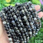 Fasetli Kure Siyah Bej Akik Tasi 10 Mm 2