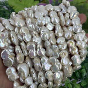 İkiz Sekilsiz Tablet Dogal Barok İncisi 13x24 Mm