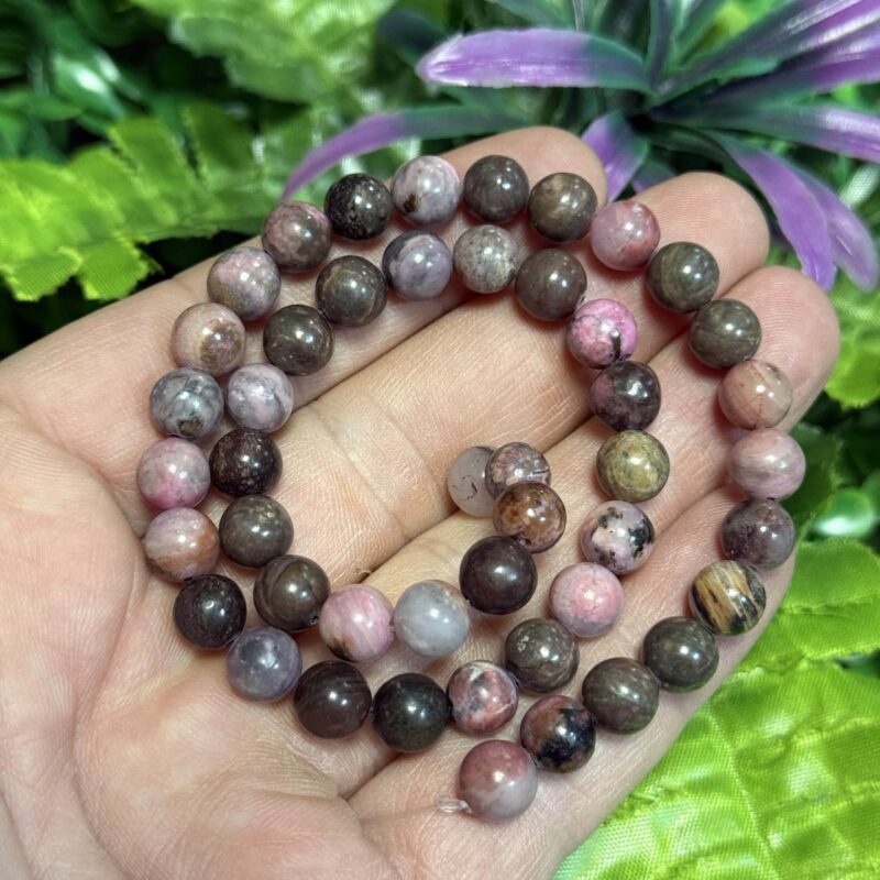 Kure Rodonit Renkli Kuvars Tasi 8 Mm 3 Kure Rodonit Renkli Kuvars Tasi 8 Mm 3