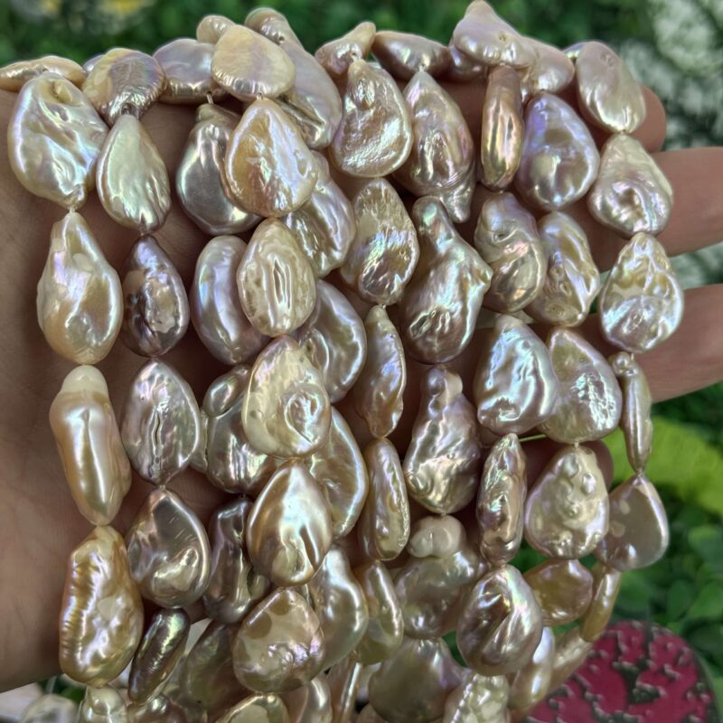 Pembe Oval Tablet Dogal Barok İnci 16x20 Mm 2 Pembe Oval Tablet Dogal Barok İnci 16x20 Mm 2