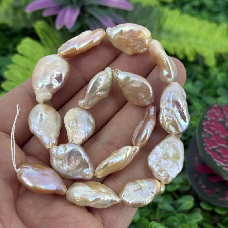 Pembe Oval Tablet Dogal Barok İnci 16x20 Mm Pembe Oval Tablet Dogal Barok İnci 16x20 Mm