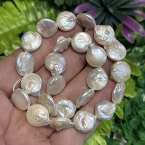 Yuvarlak Tablet Dogal Barok İncisi 14 Mm 2